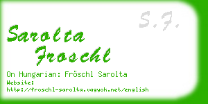 sarolta froschl business card